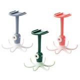 Kitchen 360° Rotated Hooks Punching Free Six Claw Hook Storage Rack for Cooking Accessories Cabinet Bathroom Organizer