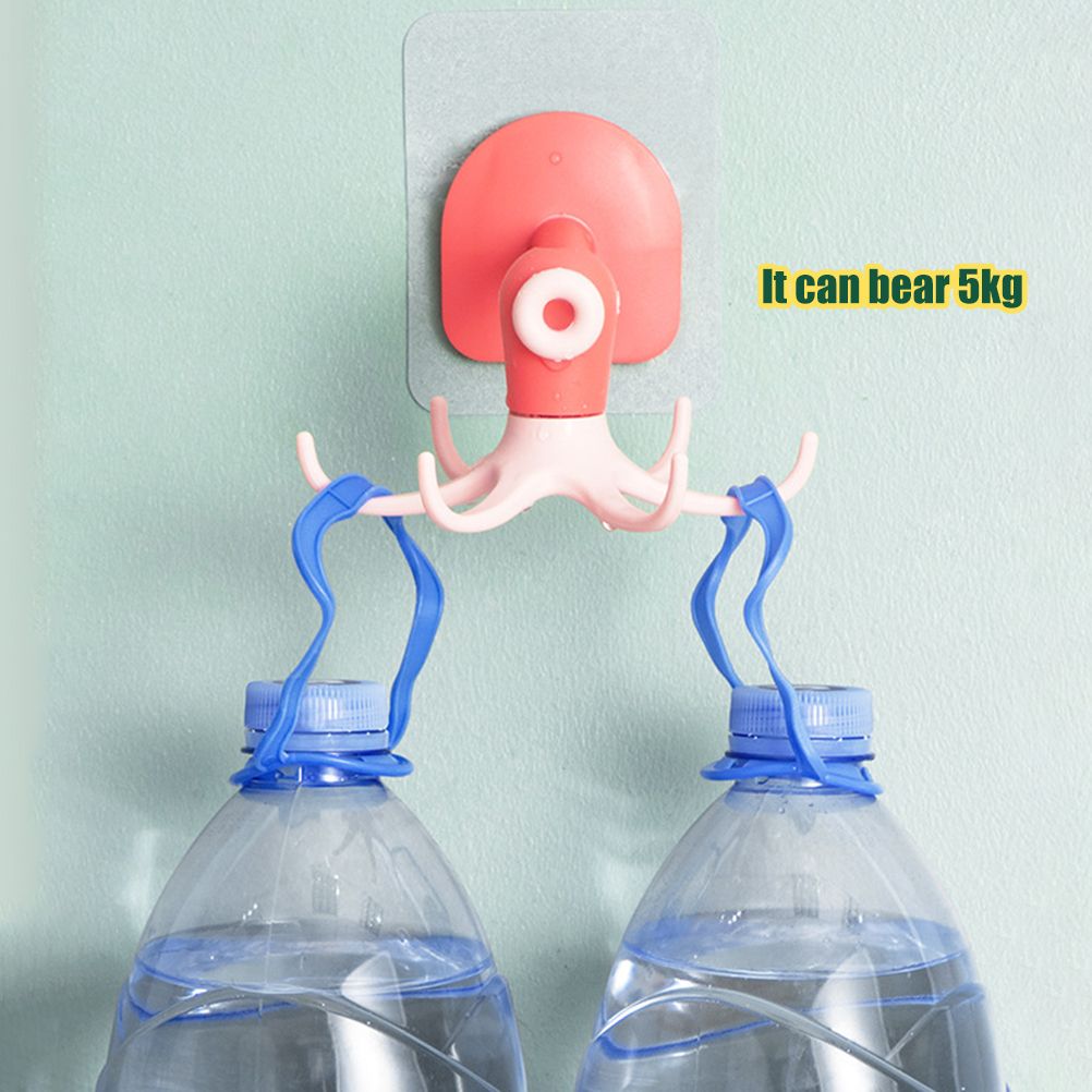Kitchen 360° Rotated Hooks Punching Free Six Claw Hook Storage Rack for Cooking Accessories Cabinet Bathroom Organizer