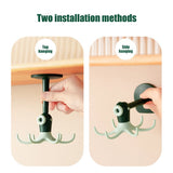 Kitchen 360° Rotated Hooks Punching Free Six Claw Hook Storage Rack for Cooking Accessories Cabinet Bathroom Organizer - Extra Image