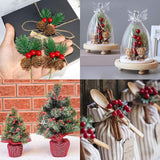 100Pcs Artificial Holly Berries 10mm Plastic Berries Decor on Wire for Christmas Tree Decorations Berry Garland Flower Wreath DIY Crafts - Side View