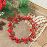 100Pcs Artificial Holly Berries 10mm Plastic Berries Decor on Wire for Christmas Tree Decorations Berry Garland Flower Wreath DIY Crafts