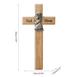 Praying Little Boy Wood Cross Wooden Blessing Cross Christmas Decoration Crafts Gifts for Newborns or Children