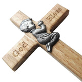 Praying Little Boy Wood Cross Wooden Blessing Cross Christmas Decoration Crafts Gifts for Newborns or Children