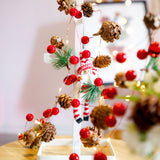 LED Christmas String Lights Decoration with Pine Cone Needles Red Berry Bell for Indoor Outdoor Christmas Party Holiday Decor - 45-Degree Angle