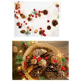 LED Christmas String Lights Decoration with Pine Cone Needles Red Berry Bell for Indoor Outdoor Christmas Party Holiday Decor