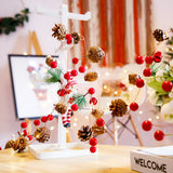LED Christmas String Lights Decoration with Pine Cone Needles Red Berry Bell for Indoor Outdoor Christmas Party Holiday Decor - Extra Image