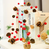 LED Christmas String Lights Decoration with Pine Cone Needles Red Berry Bell for Indoor Outdoor Christmas Party Holiday Decor