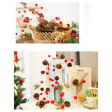 LED Christmas String Lights Decoration with Pine Cone Needles Red Berry Bell for Indoor Outdoor Christmas Party Holiday Decor - Extra Image