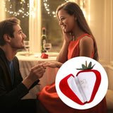 Ring Storage Case Cute Strawberry Shape Ring Protector Jewelry Box for Engagement and Wedding - 45-Degree Angle