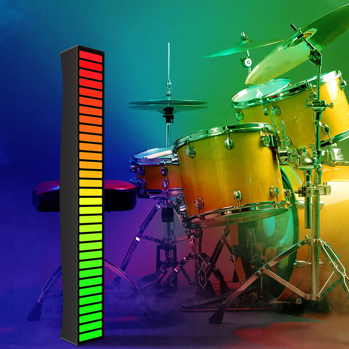 Sound Reactive LED Light Bar RGB Colorful APP Control Audio Music Rhythm Dynamic Strip Light for Car Gaming PC TV Room