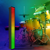 Sound Reactive LED Light Bar RGB Colorful APP Control Audio Music Rhythm Dynamic Strip Light for Car Gaming PC TV Room - Close-Up Angle