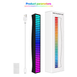 Sound Reactive LED Light Bar RGB Colorful APP Control Audio Music Rhythm Dynamic Strip Light for Car Gaming PC TV Room - Low Angle