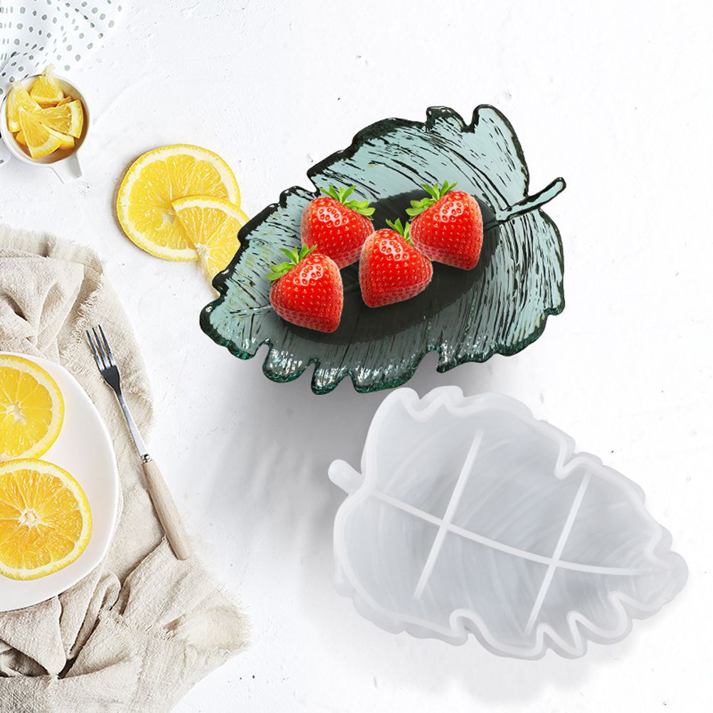 3 Pcs Leaves Silicone Mould Leaves Resin Casting Mould Tray Epoxy Resin Moulds Tray DIY Coaster Tray Casting Mould