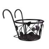 Hanging Railing Iron Planter Baskets Flower Pot Holder Hanger Metal Fence Rail for Patio Balcony Porch Fence
