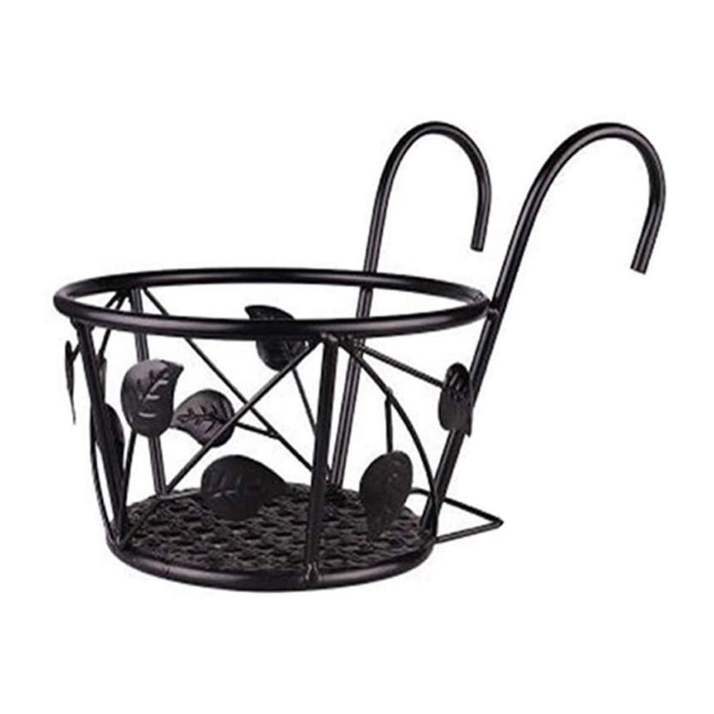 Hanging Railing Iron Planter Baskets Flower Pot Holder Hanger Metal Fence Rail for Patio Balcony Porch Fence