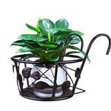 Hanging Railing Iron Planter Baskets Flower Pot Holder Hanger Metal Fence Rail for Patio Balcony Porch Fence