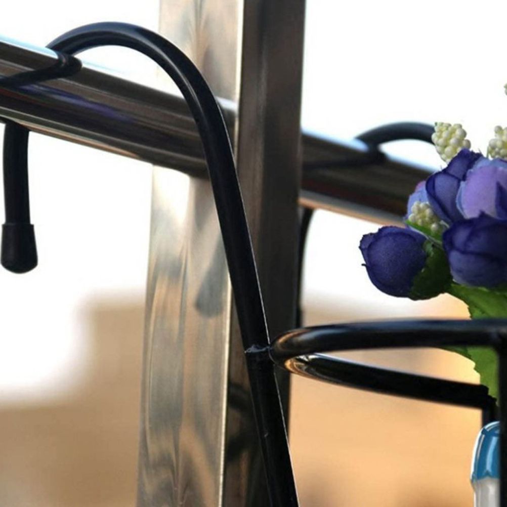 Hanging Railing Iron Planter Baskets Flower Pot Holder Hanger Metal Fence Rail for Patio Balcony Porch Fence