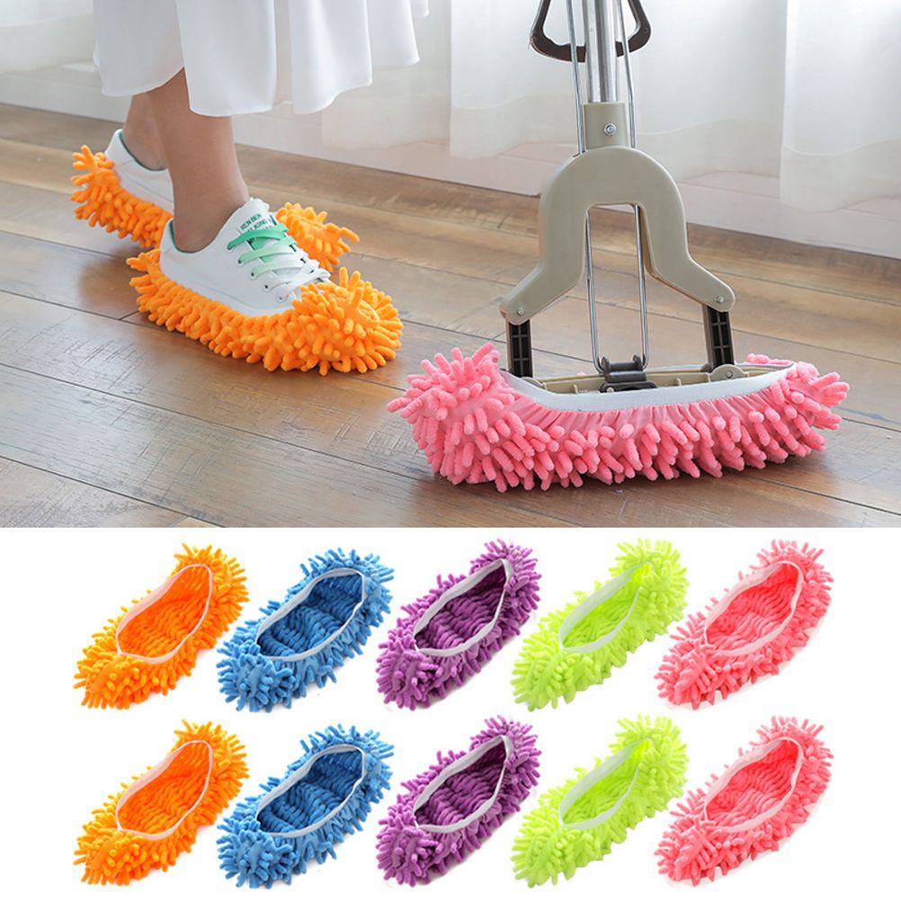 10Pcs Mop Slippers for Floor Cleaning Removable Mop Head Shoes Cover Microfiber Mops Shoes Dust Hair Cleaner Sweeping