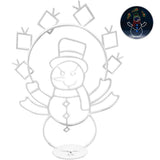 Christmas Fun Animated Ornaments Light String Garden Snow Glowing Decorative Frame Sign Indoor Outdoor Celebration Decor - Front View