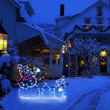 Christmas Fun Animated Ornaments Light String Garden Snow Glowing Decorative Frame Sign Indoor Outdoor Celebration Decor - Rear View