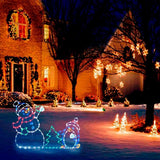 Christmas Fun Animated Ornaments Light String Garden Snow Glowing Decorative Frame Sign Indoor Outdoor Celebration Decor