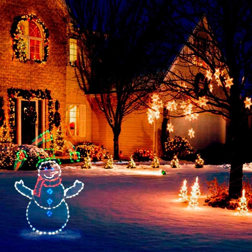 Christmas Fun Animated Ornaments Light String Garden Snow Glowing Decorative Frame Sign Indoor Outdoor Celebration Decor