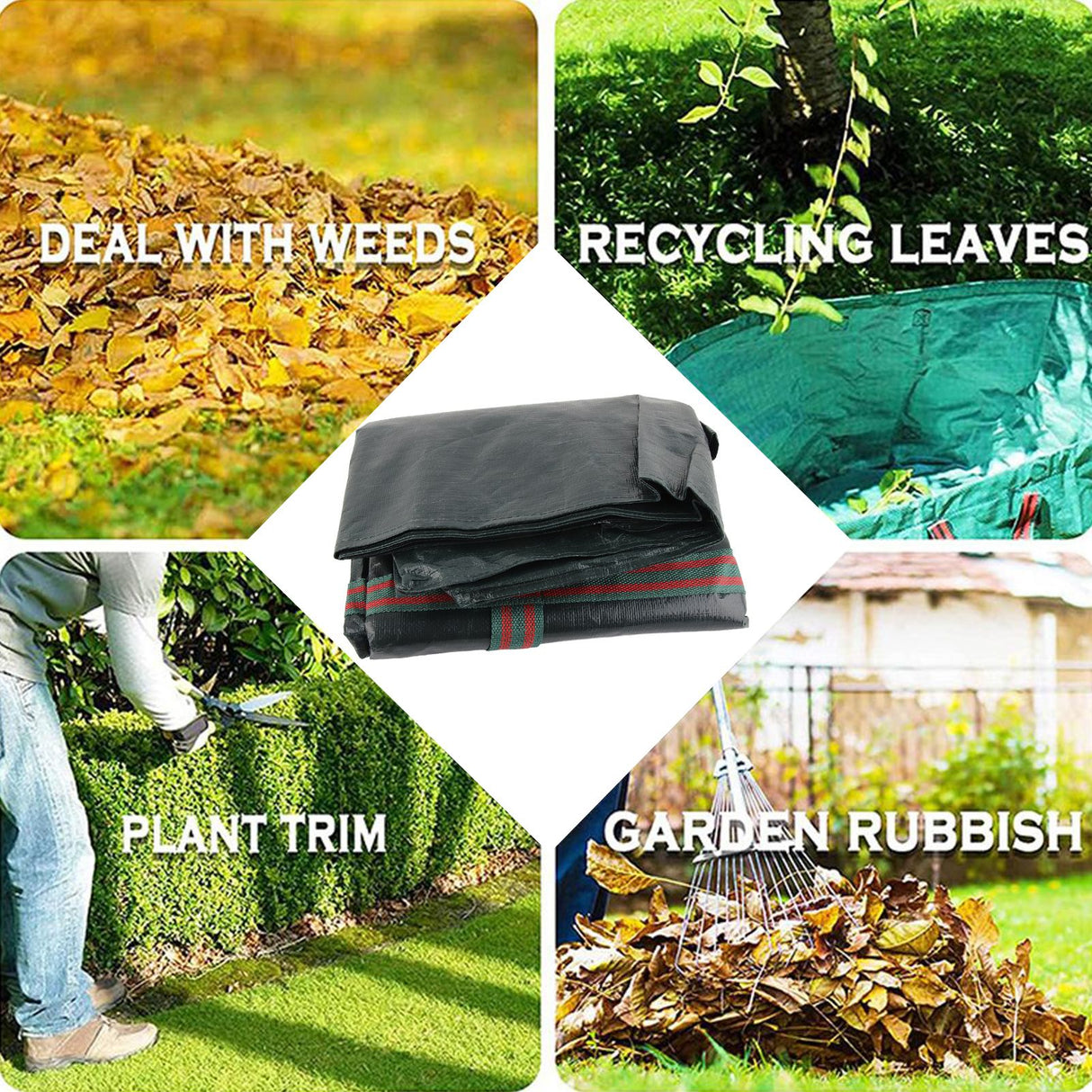 Garden Waste Bags with Handles Large Capacity Leaf Grass Bags Reusable Garden Sacks