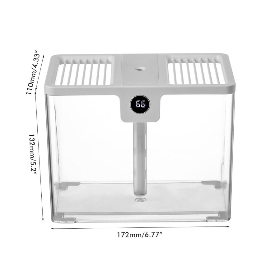 1.5L Fully Transparent Air Humidifier Large Capacity Air Purifying Mist Maker 2 Modes Adjustable Essential Oil Diffuser