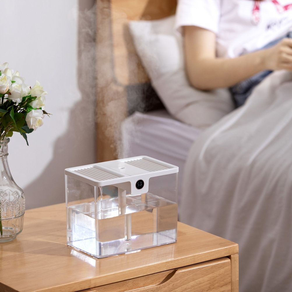 1.5L Fully Transparent Air Humidifier Large Capacity Air Purifying Mist Maker 2 Modes Adjustable Essential Oil Diffuser