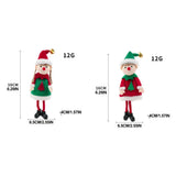 2 Pcs Christmas Elf Plush Dolls Christmas Tree Hanging Pendant Xmas Elf Soft Toy Plush Long Legged Elves Christmas Tree Decoration - Front View