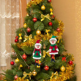 2 Pcs Christmas Elf Plush Dolls Christmas Tree Hanging Pendant Xmas Elf Soft Toy Plush Long Legged Elves Christmas Tree Decoration - 45-Degree Angle