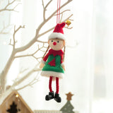 2 Pcs Christmas Elf Plush Dolls Christmas Tree Hanging Pendant Xmas Elf Soft Toy Plush Long Legged Elves Christmas Tree Decoration - Close-Up Angle