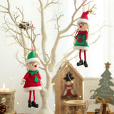2 Pcs Christmas Elf Plush Dolls Christmas Tree Hanging Pendant Xmas Elf Soft Toy Plush Long Legged Elves Christmas Tree Decoration