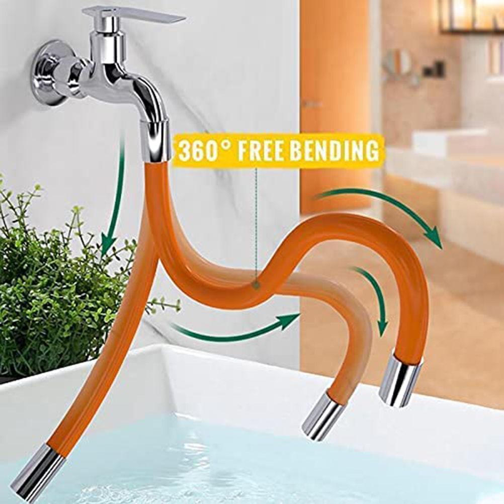 Universal Extension Tube with Connector 360° Free Bending Faucet Extender for Bathroom Sink Faucet for Kitchen and Bathroom