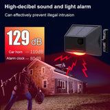 Solar Alarm Light with Motion Detector Outdoor Solar Strobe Light Remote Control Sound Alarm for Backyard Patch Farm Garage - Top-Down View