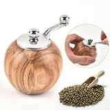 Kitchen Grinder for Salt Pepper Spices Mill with Handle Pepper Spice Seasoning Wooden Mill Grinder Kitchen Tool - Top-Down View