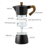 150ML/300ML Portable Aluminum Italian Style Espresso Maker Moka Pot Coffee Maker Household Mocha Cold Extract Pot for Making Cappuccino Latte