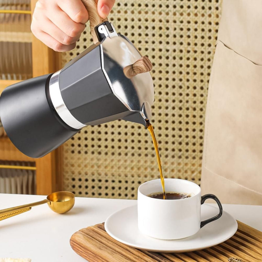 150ML/300ML Portable Aluminum Italian Style Espresso Maker Moka Pot Coffee Maker Household Mocha Cold Extract Pot for Making Cappuccino Latte