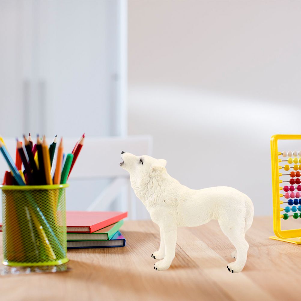 Wolf Action Figure Howling Wolf Action Figure Ornaments Simulation Wildlife Animal Model Toy for Children