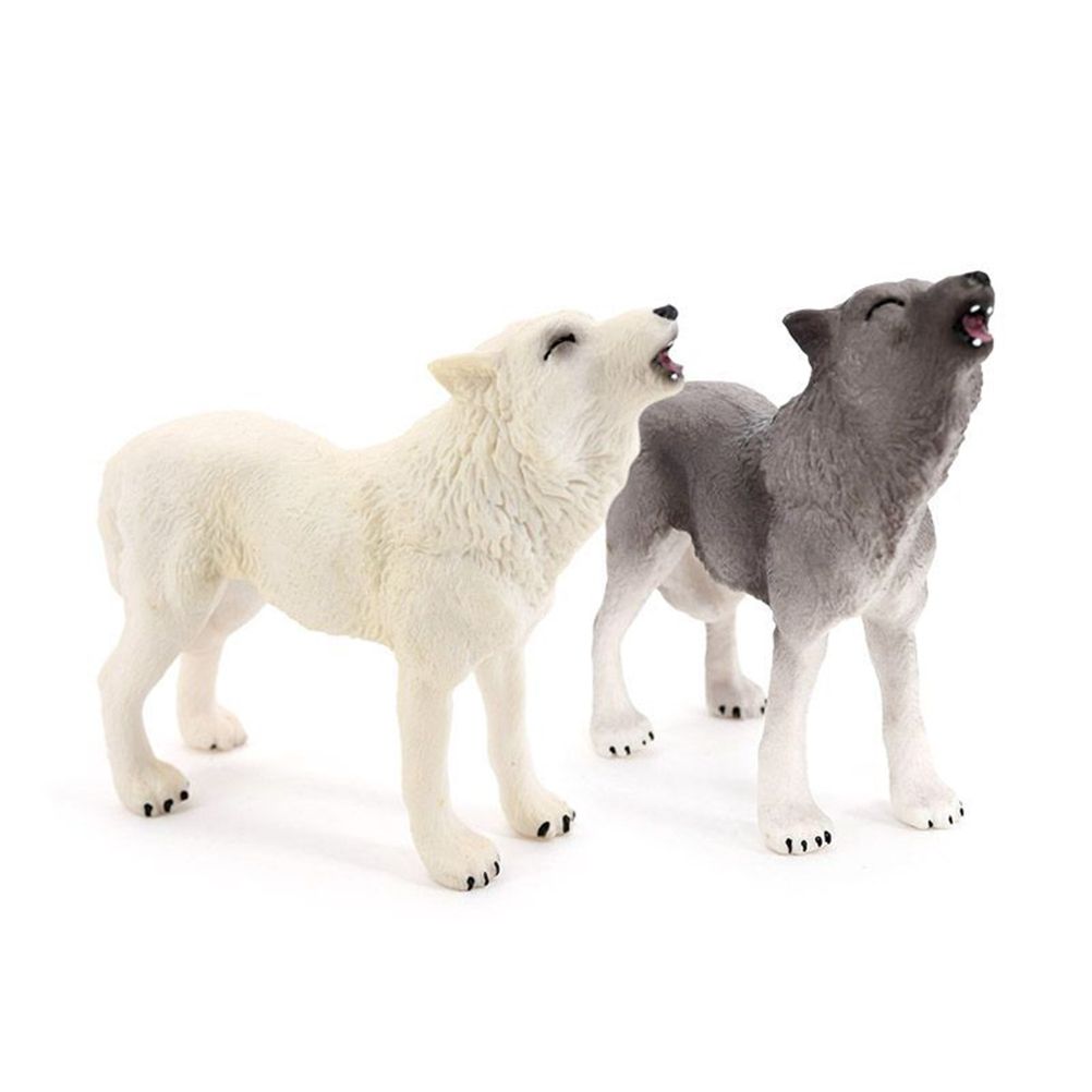 Wolf Action Figure Howling Wolf Action Figure Ornaments Simulation Wildlife Animal Model Toy for Children