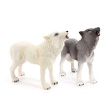 Wolf Action Figure Howling Wolf Action Figure Ornaments Simulation Wildlife Animal Model Toy for Children - Low Angle