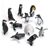 11PCS PVC Penguin Figurines Cute Simulation Ocean Animal Penguin Figure Model Toys Children s Cognitive Animal Ornaments - Top-Down View