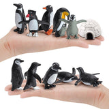 11PCS PVC Penguin Figurines Cute Simulation Ocean Animal Penguin Figure Model Toys Children s Cognitive Animal Ornaments - 45-Degree Angle