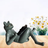 Literary Cat Resin Ornaments Garden Statue Decoration Reading Glasses Cat Crafts for Study and Office