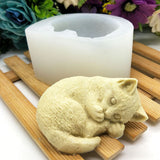 Silicone Cat Mold Cute Cat Soap Mold for Candles Mousse Cake Mold 3D Cartoon Cat Epoxy Mold DIY Baking Mould - Extra Image