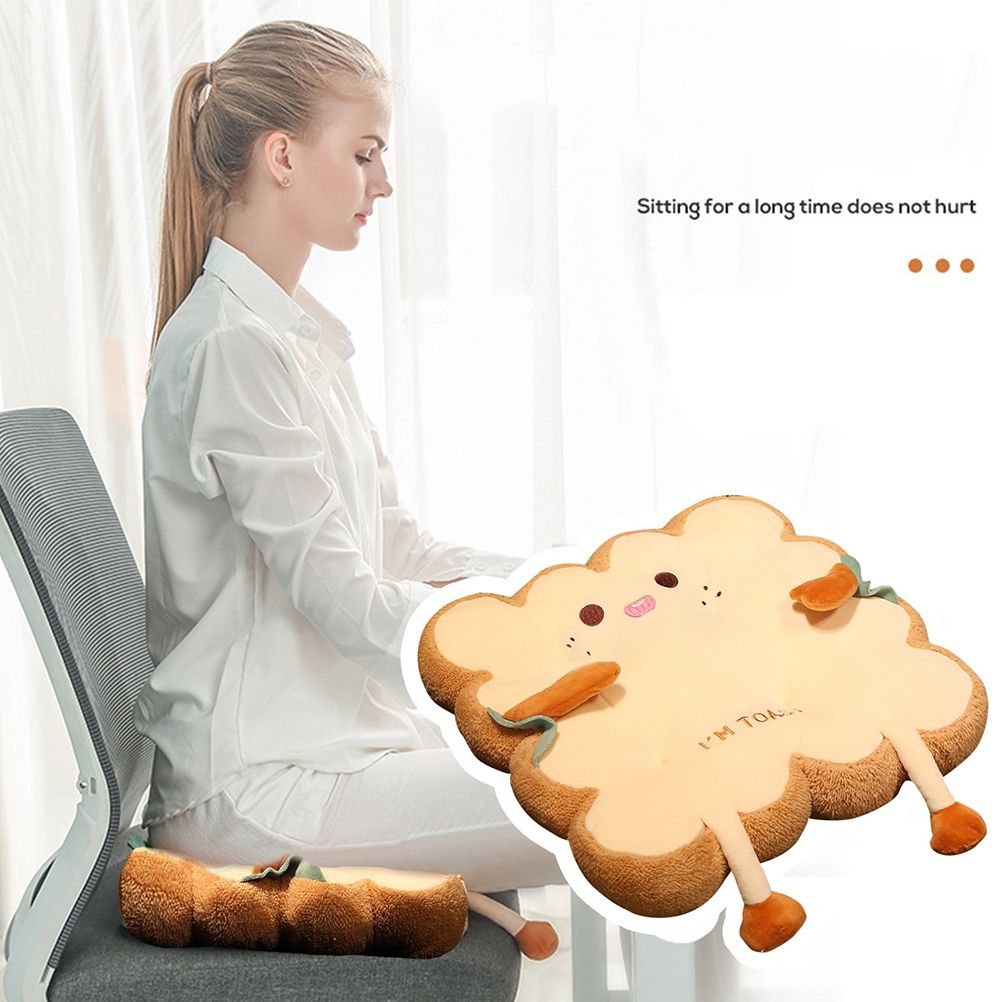 Cute Simulation Bread Toast Pillow Plush Doll Soft Stuffed Bread Cushion for Kids Aldult Gifts