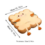 Cute Simulation Bread Toast Pillow Plush Doll Soft Stuffed Bread Cushion for Kids Aldult Gifts - Side View