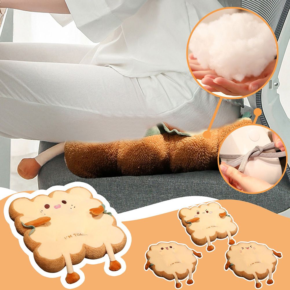 Cute Simulation Bread Toast Pillow Plush Doll Soft Stuffed Bread Cushion for Kids Aldult Gifts