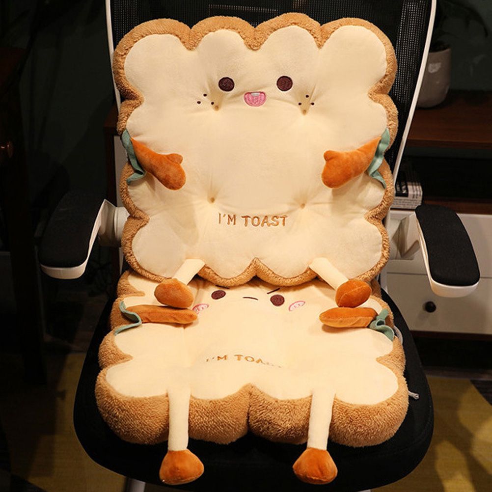 Cute Simulation Bread Toast Pillow Plush Doll Soft Stuffed Bread Cushion for Kids Aldult Gifts