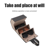 Multi Slot Sunglasses Organizer Foldable Glasses Jewelry Storage Box Portable PU Leather Eyeglasses Case for Storing Watches and Keys - Low Angle